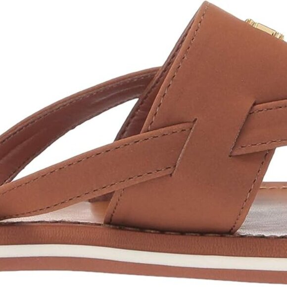 Women's Sandal Tan Nubuck PU Open Toe Slip-On Rubber Sole Comfortable - Picture 6 of 8